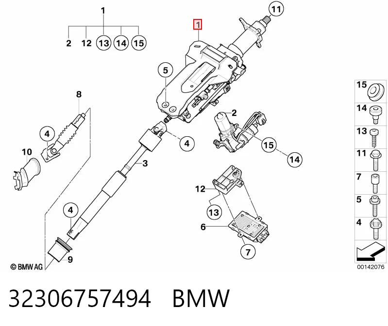 Columna de volante para BMW 7  E65, E66, E67