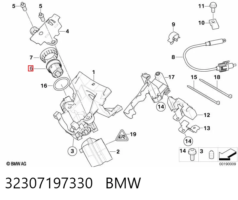 32307197330 BMW Cilindro de cerradura de encendido