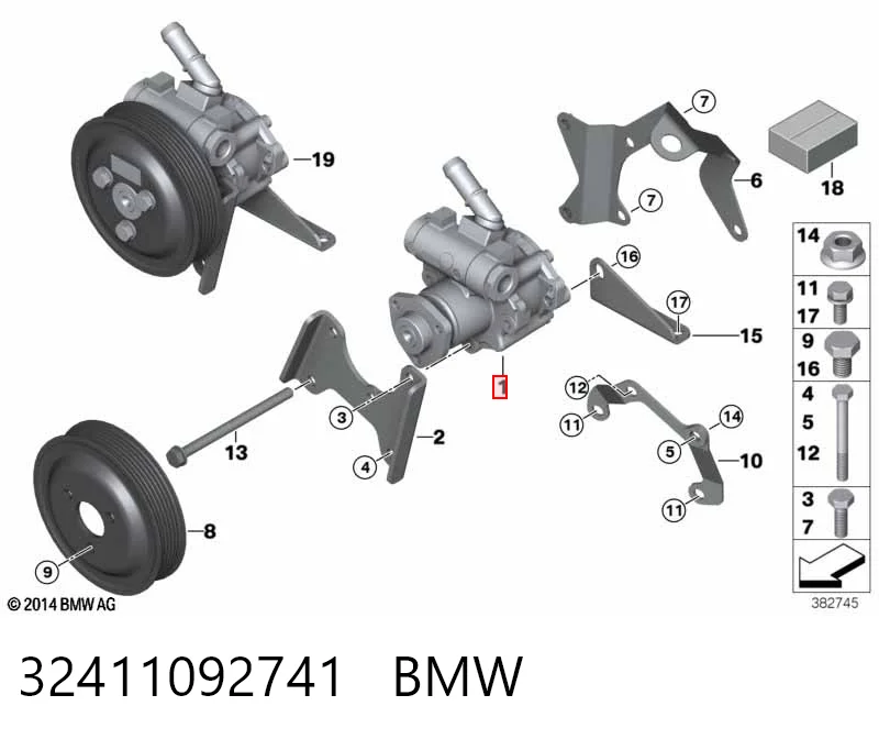 32411092741 BMW Bomba hidráulica de dirección