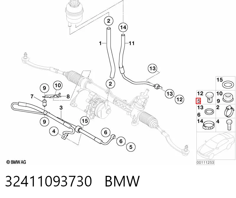 Cremallera de dirección 32411093730 BMW