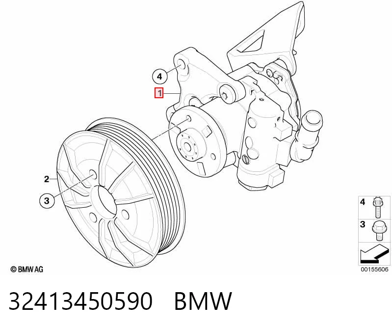 32413450590 BMW Bomba hidráulica de dirección