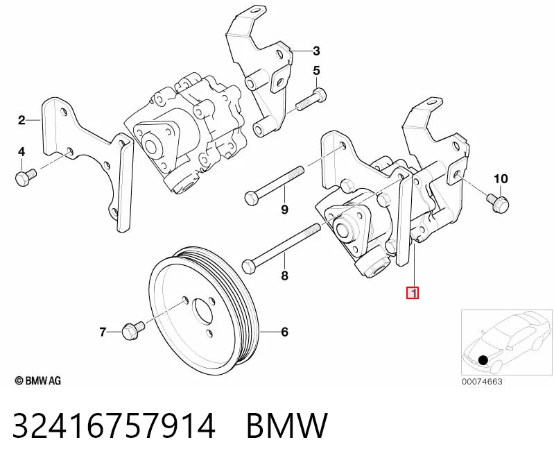 32416757914 BMW Bomba hidráulica de dirección