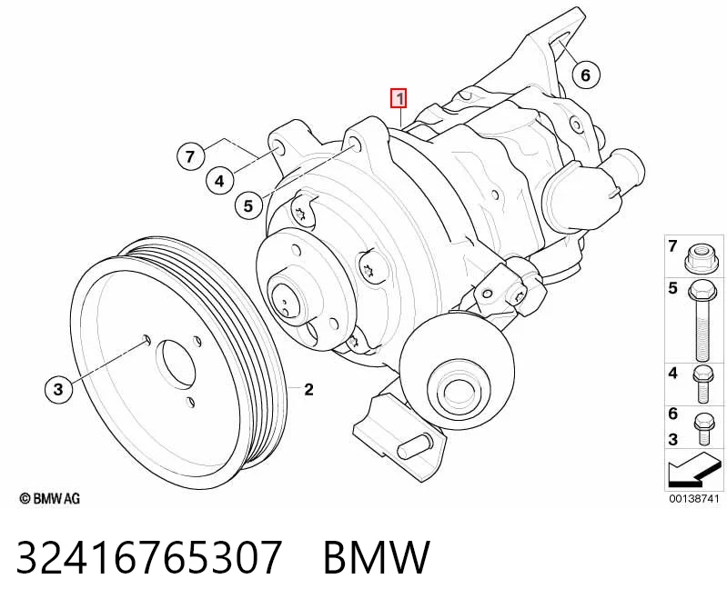 32416765307 BMW Bomba hidráulica de dirección