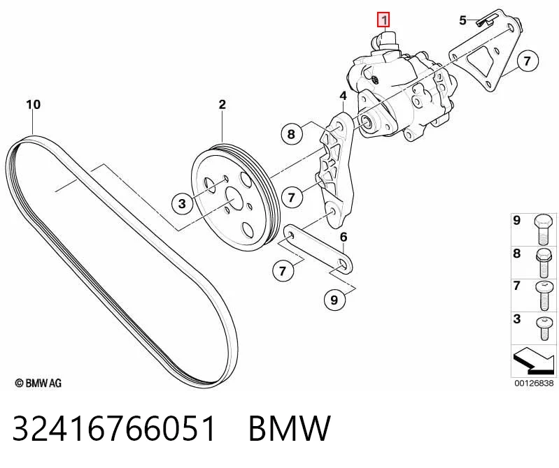 Bomba de dirección para Mini Cooper R50, R53