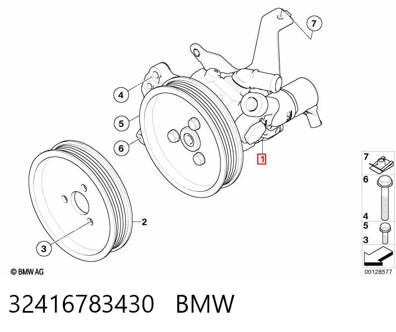 32416783430 BMW Bomba hidráulica de dirección