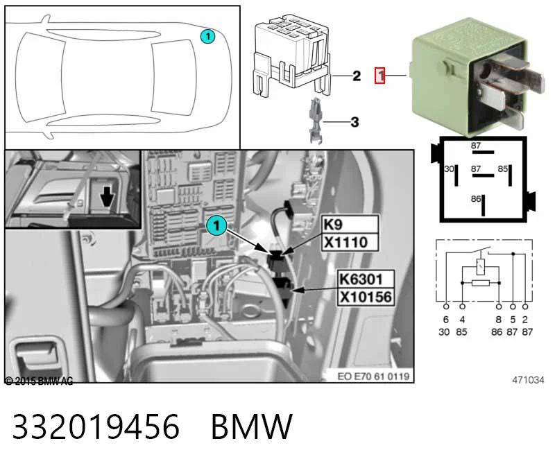 332019456 BMW Intermitente de espejo