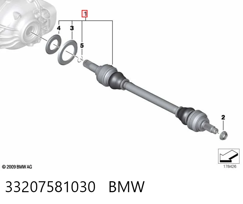 33207581030 BMW Palier trasero derecho