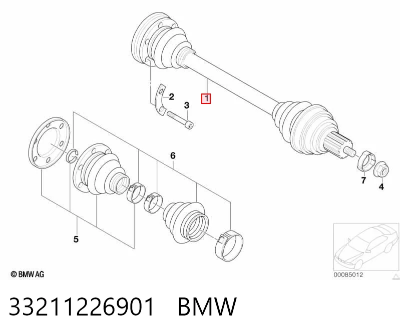 33211226901 BMW Semieje trasero