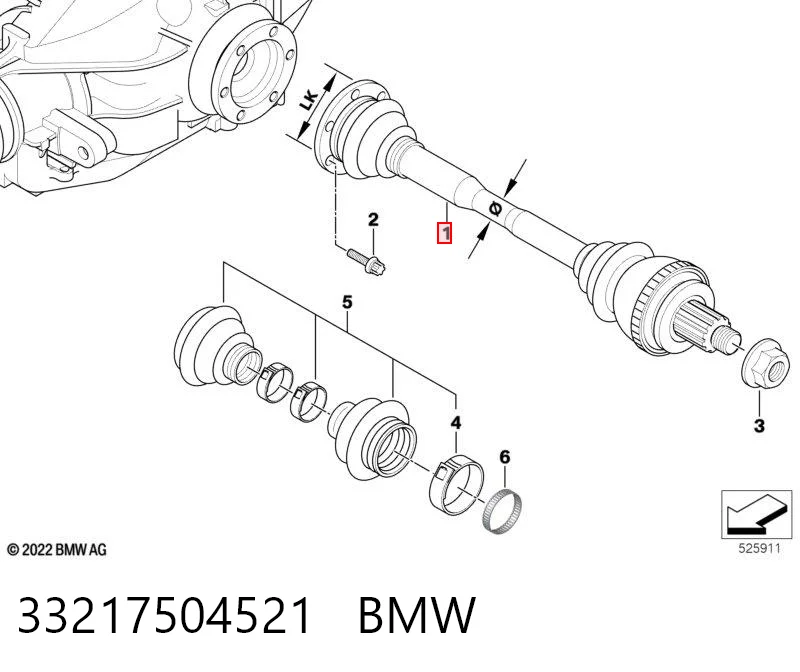 33217504521 BMW Semieje trasero izquierdo