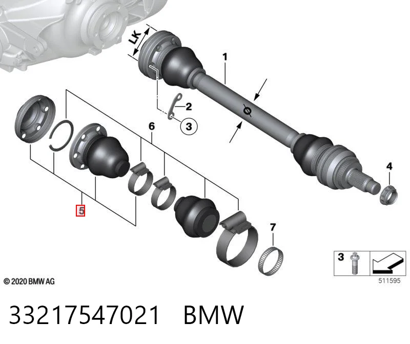 Fuelle de semieje delantero interior para BMW 3 E90