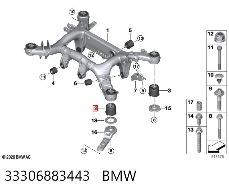 Comprar Buje de la viga trasera BMW X5 G05, F95 a bajo precio