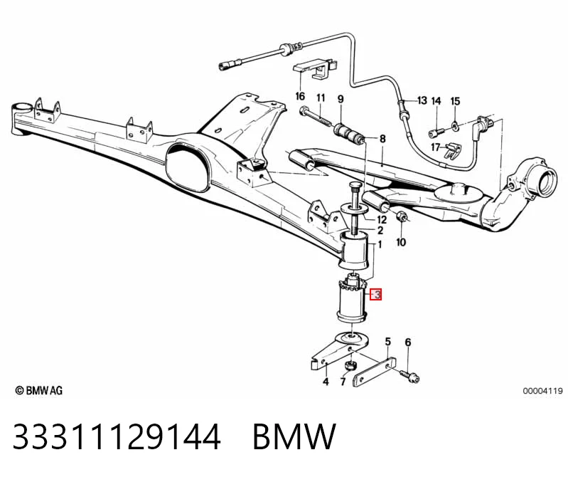 Buje de la viga trasera 33311129144 BMW