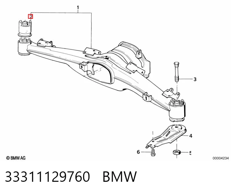 Buje de la viga trasera 33311129760 BMW