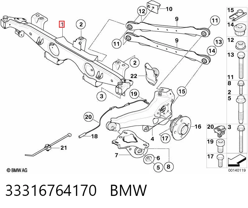 Comprar Subchasis trasero soporte motor Mini Cooper  R50, R53 a bajo precio