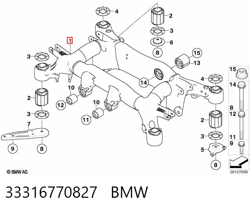 Puente trasero para BMW 5  E61