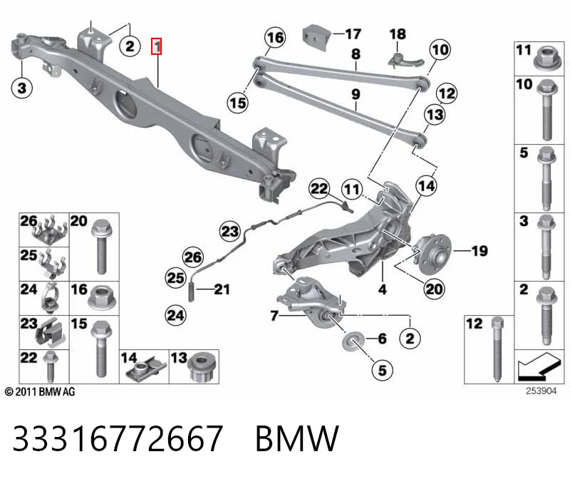 Comprar Subchasis trasero soporte motor Mini Cooper  R56 a bajo precio