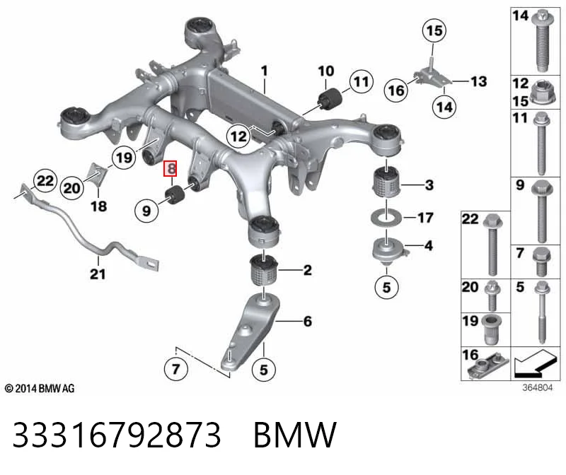 33316792873 BMW Silentblock del puente trasero