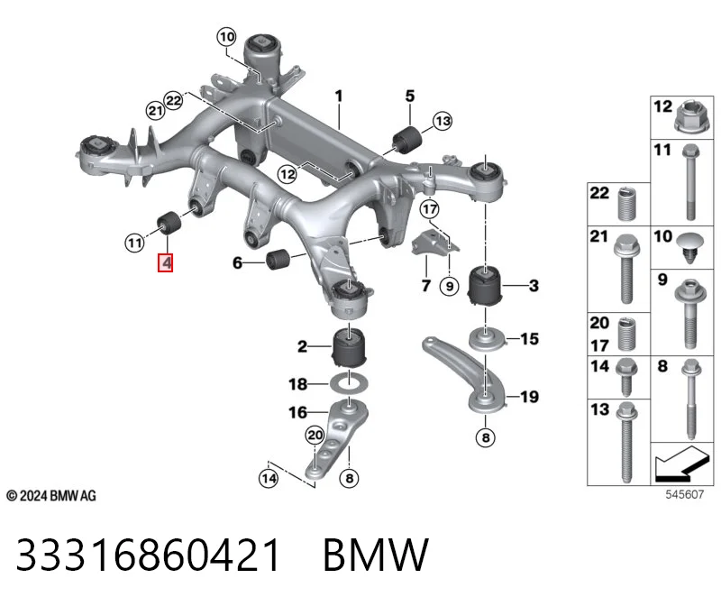 33316860421 BMW Silentblock del puente trasero