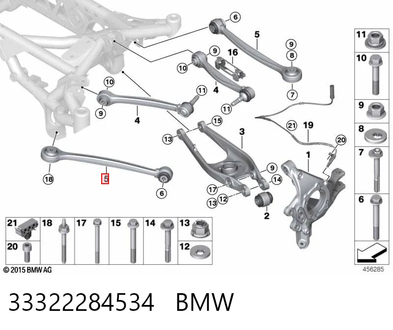 33322284534 BMW Brazo inferior trasero izquierdo/derecho