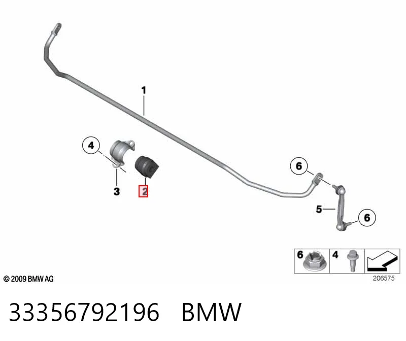 33356792196 BMW Buje de barra estabilizadora trasera