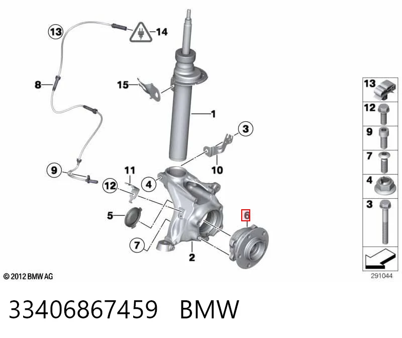 Cubo de rueda delantero BMW 33406867459