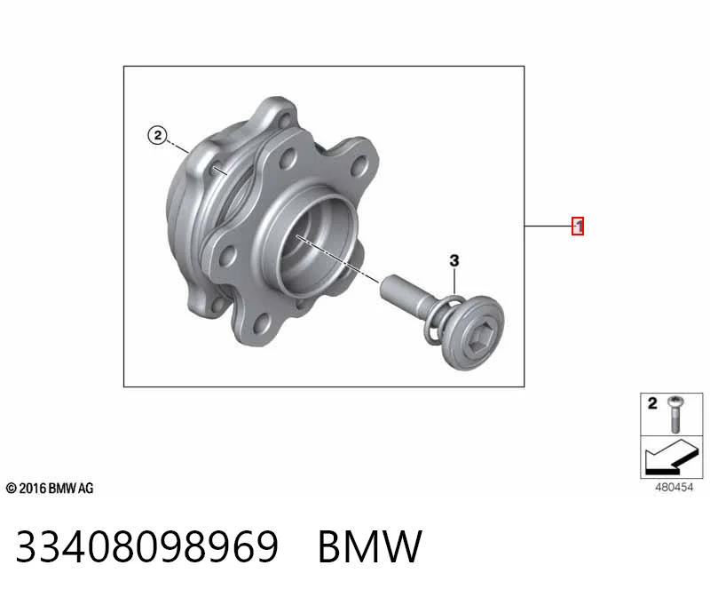 33408098969 BMW Buje de rueda trasero