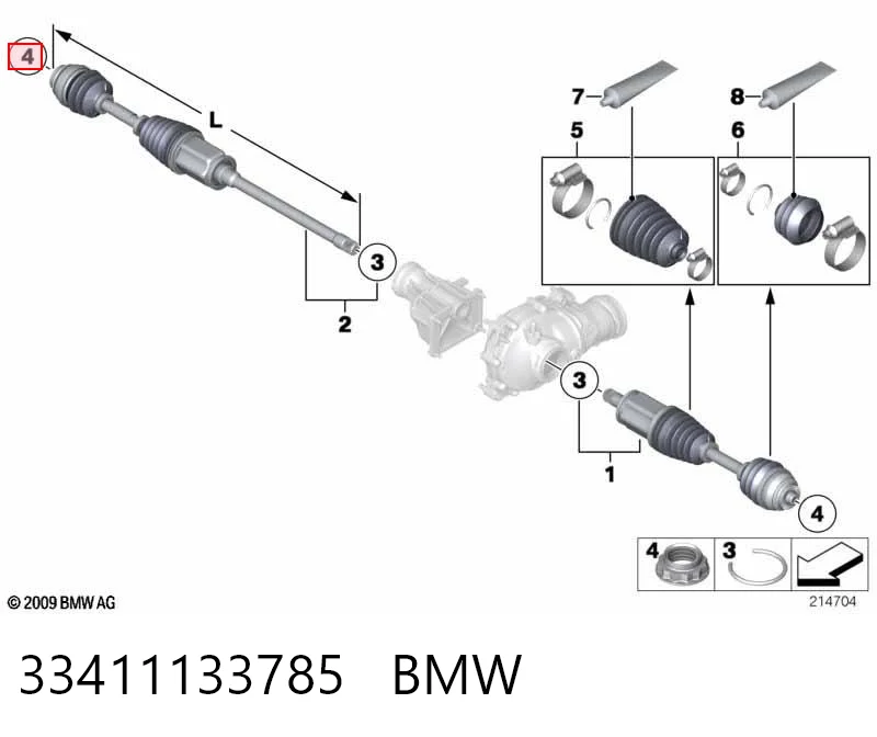 33411133785 BMW Tuerca del cubo de rueda trasera