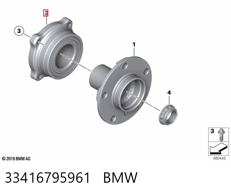33416795961 BMW Rodamiento de rueda trasera