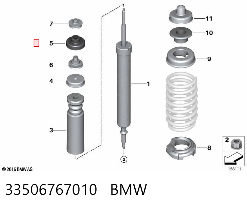 33506767010 BMW Soporte amortiguador trasero