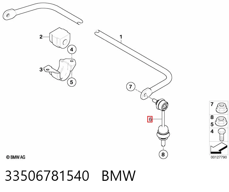 33506781540 BMW Silentblock de la barra estabilizadora