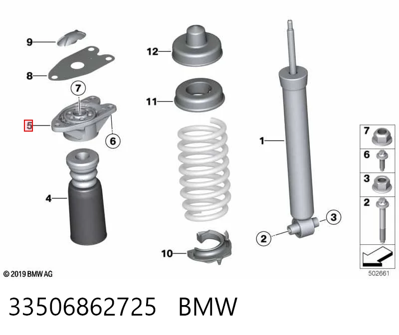 33506862725 BMW Soporte amortiguador trasero