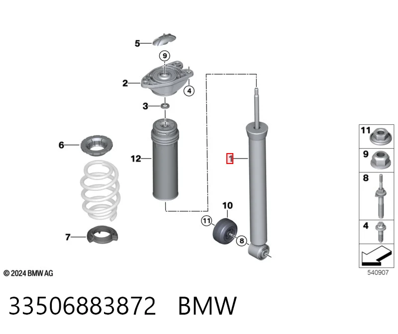 33506883872 BMW Amortiguadores posteriores