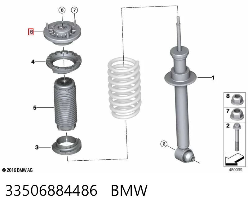 Comprar Soporte del amortiguador trasero BMW 5 G30, F90 a bajo precio