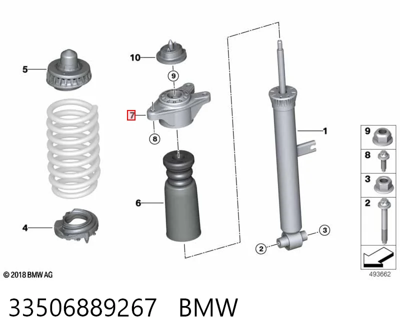 Cazoleta de amortiguador trasero BMW 3 sedán (G20, G80, G28) (2018 - 2026) precio, desde 28,09 EUR