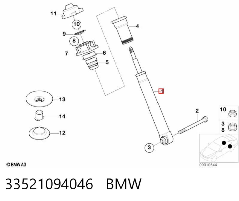 Amortiguador trasero para BMW 5 E39