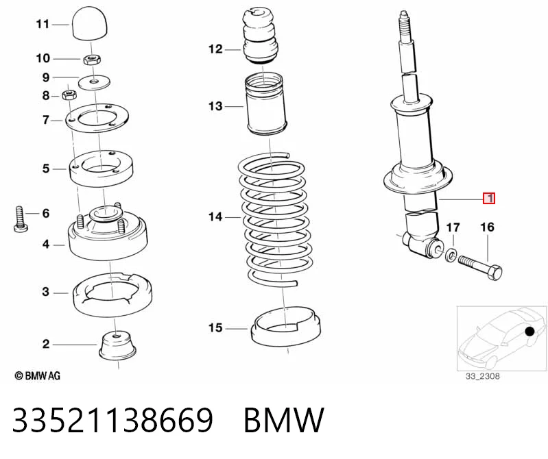 Amortiguadores traseros para BMW 5  (E34)