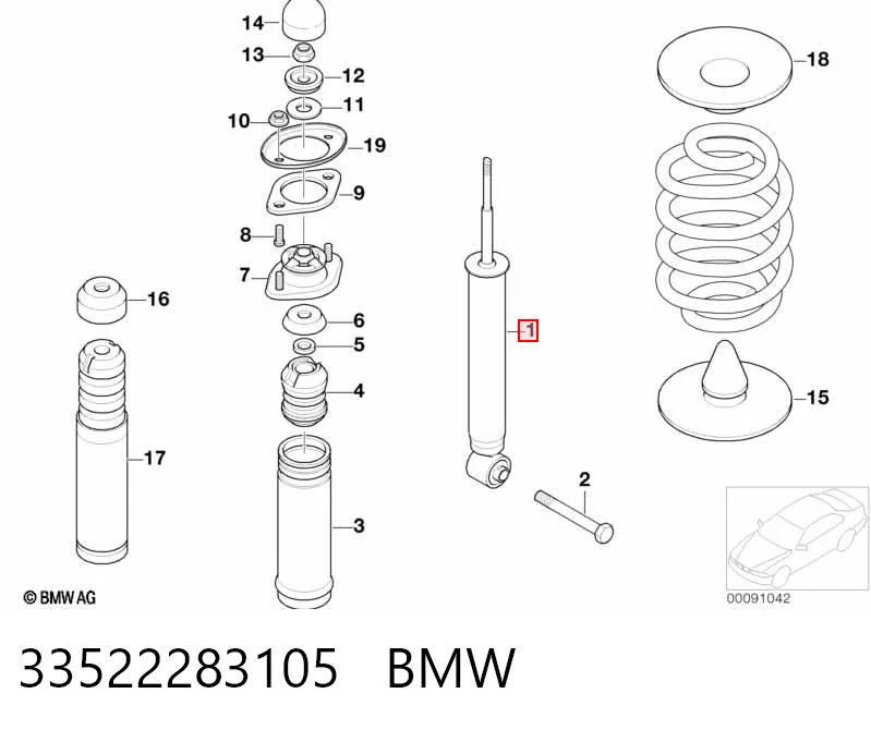 33522283105 BMW Amortiguadores posteriores
