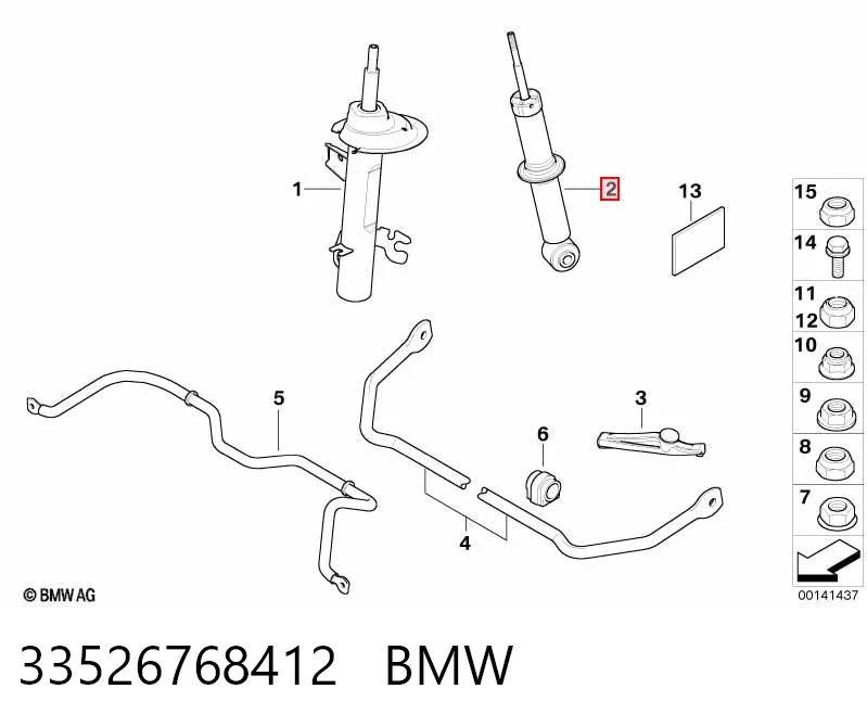 33526768412 BMW Amortiguadores posteriores