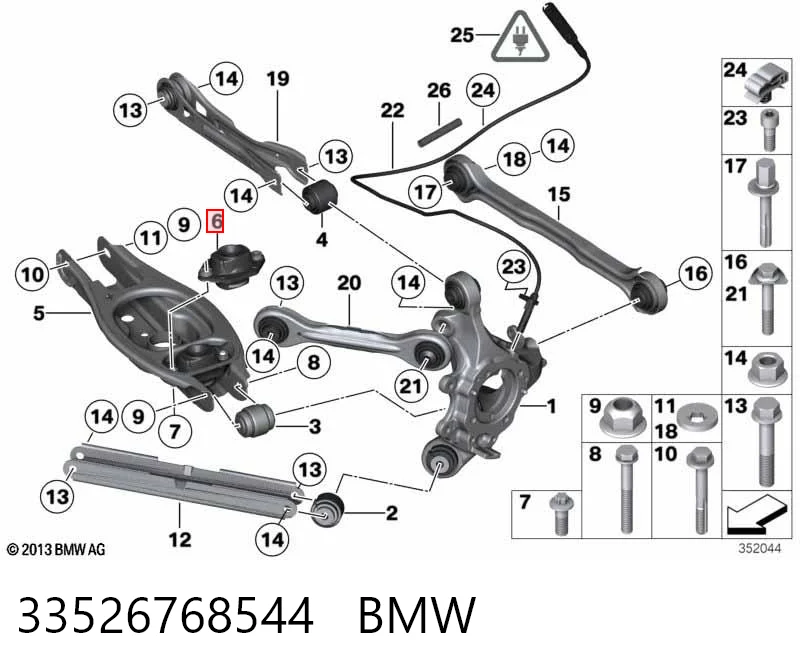 33526768544 BMW Soporte amortiguador trasero