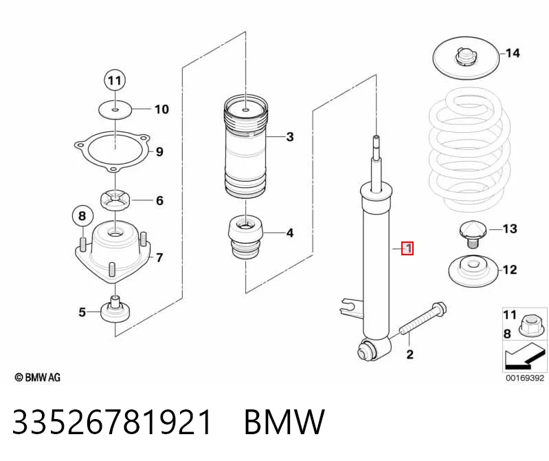 33526781921 BMW Amortiguador trasero izquierdo