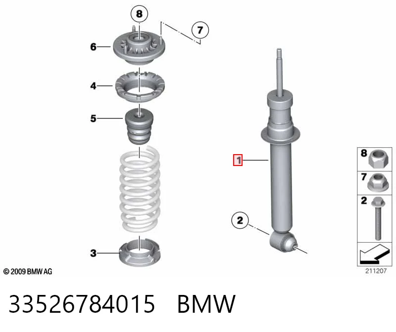 Amortiguadores traseros para BMW 5  (F10)