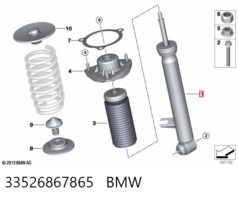 Amortiguador trasero izquierdo BMW 33526867865 precio, desde 70,74 EUR