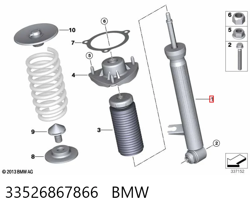 33526867866 BMW Amortiguador trasero derecho