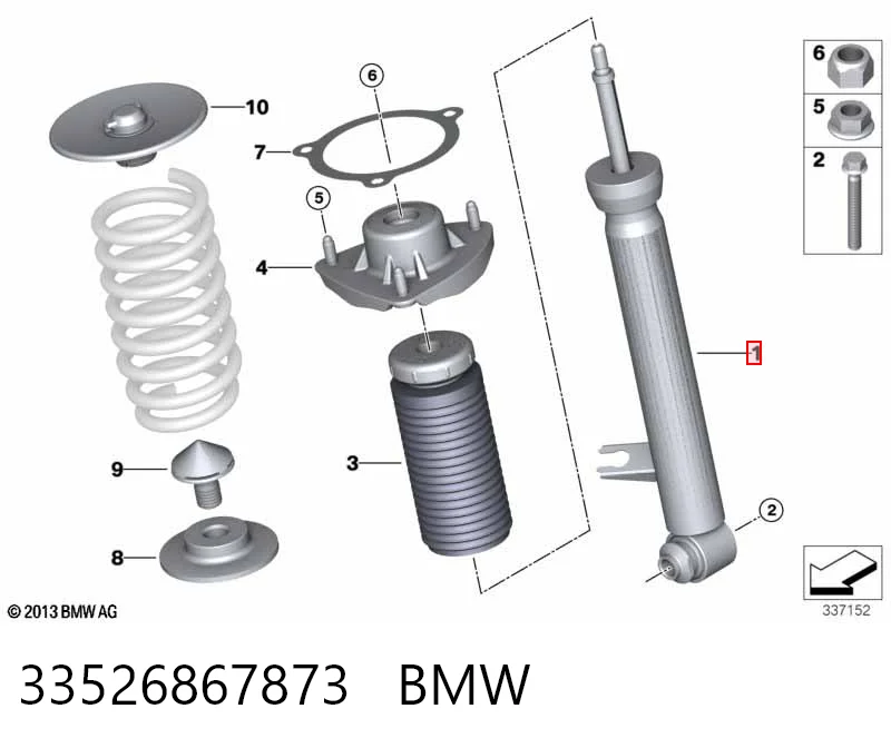 33526867873 BMW Amortiguador trasero izquierdo