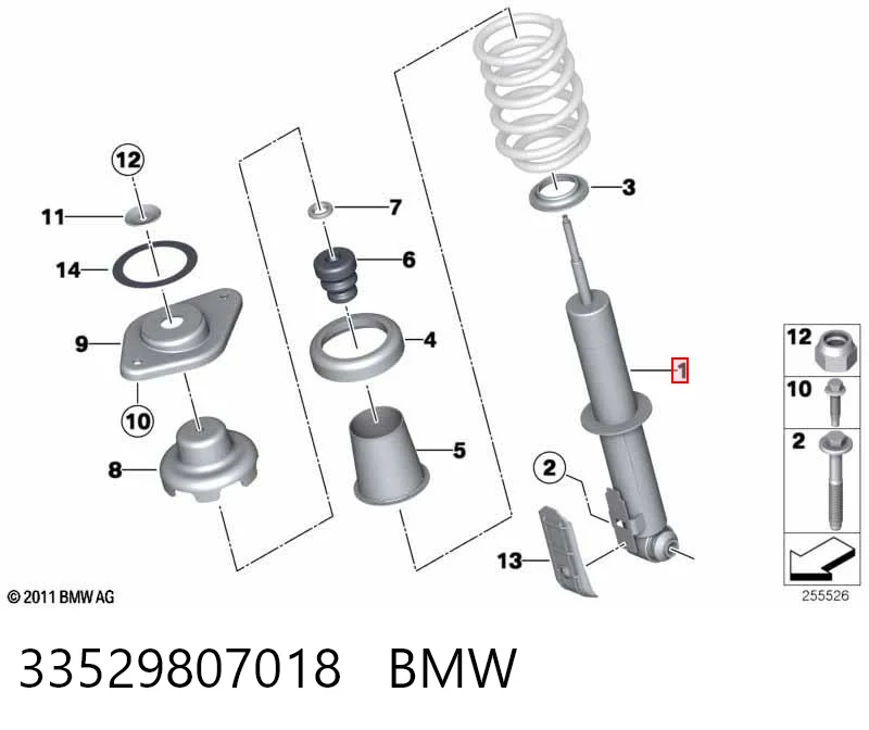 33529807018 BMW Amortiguador trasero izquierdo