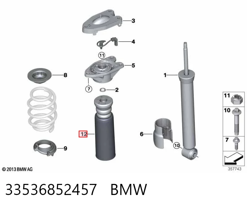 Comprar Tope de amortiguador trasero y guardapolvo BMW X1  F48 a bajo precio