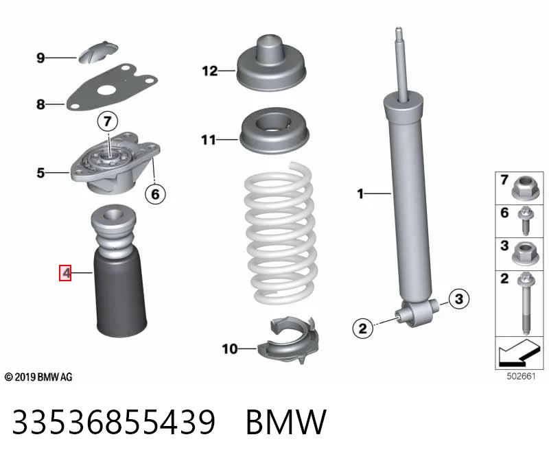 33536855439 BMW Guardapolvos amortiguador & topes de suspensión