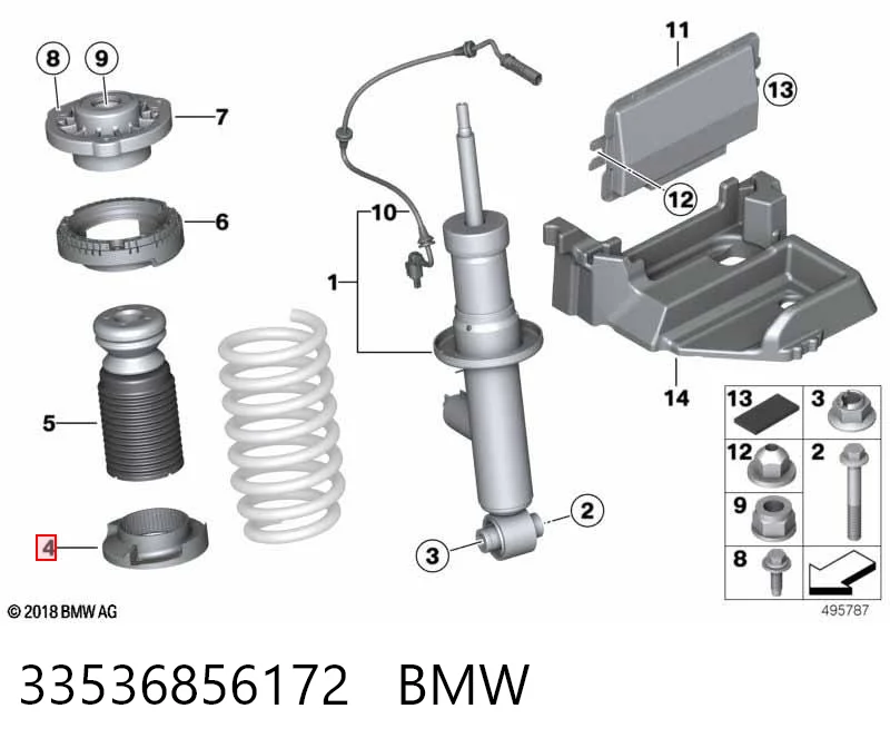 33536856172 BMW Aislador de resorte trasero inferior de goma