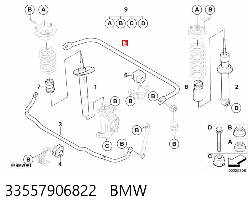 Estabilizador trasero para BMW 5  E60