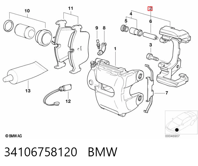 34106758120 BMW Soporte, pinza de freno delantera